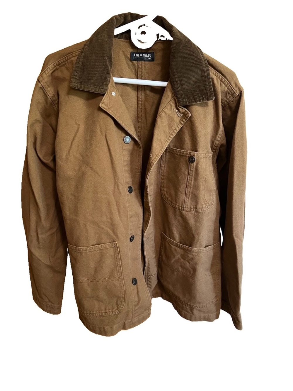 Line of Trade Canvas Chore Jacket L — Corduroy Collar Workwear Utility Coat
